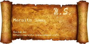 Mersits Samu névjegykártya